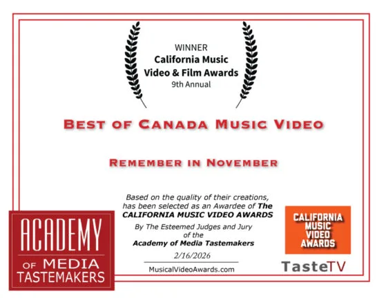 California Music Video Awards certificate