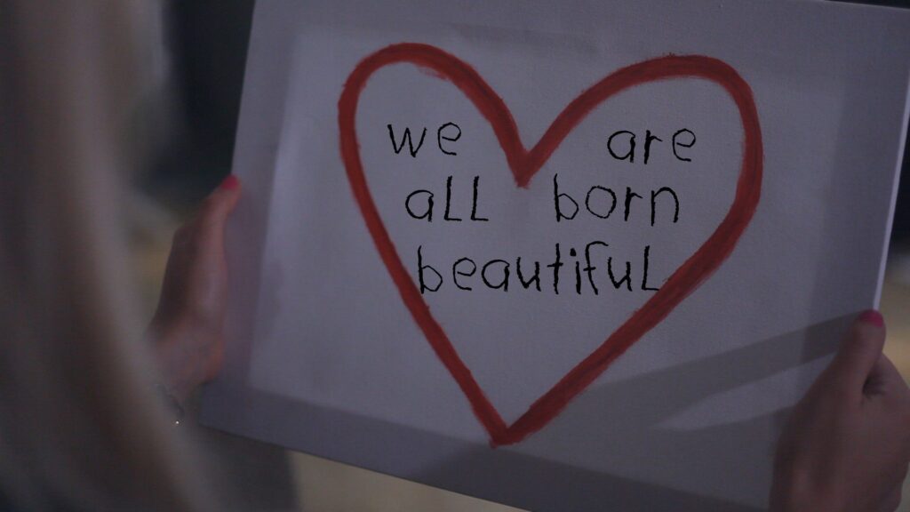 Born Beautiful heart graphic